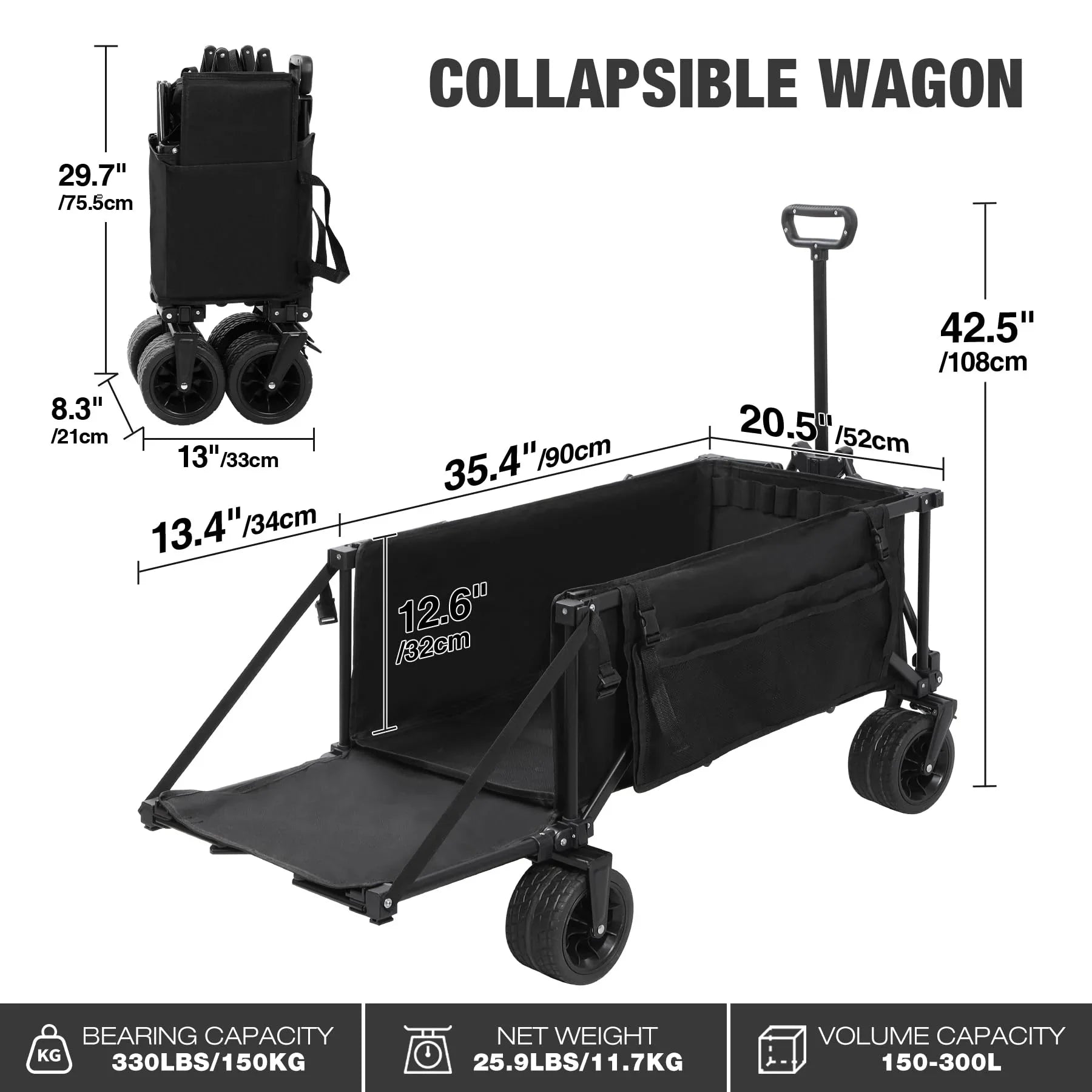 All-Terrain Fishing Wagon with Rod Holders